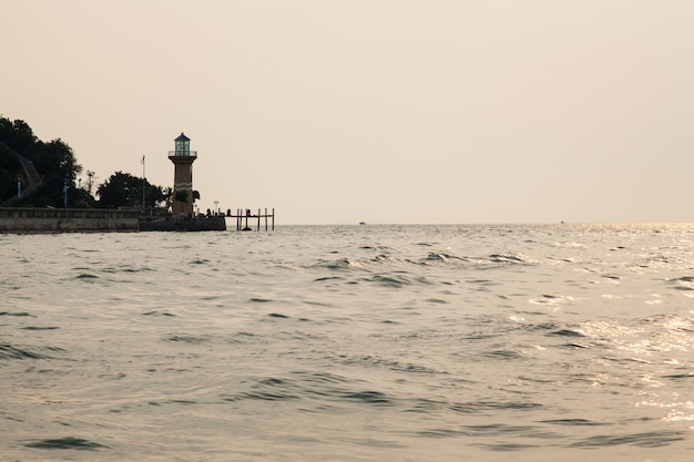 Lighthouse along the coast.