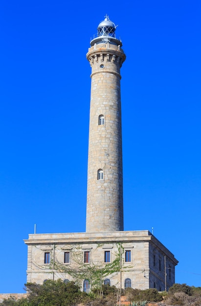 Lighthouse Cabo de Palos summer view (Cartagena, Murcia, Spain).