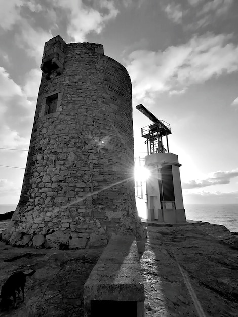 Lighthouse at cala figuera on mallorca spain