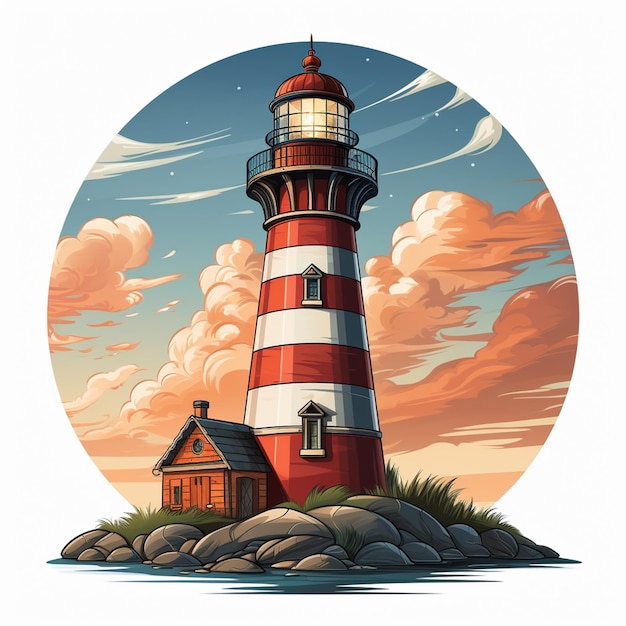 lighthouse cartoon logo