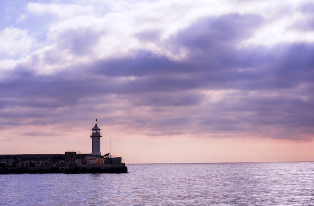 Lighthouse. The city of Yalta. Ukraine. Crimea.