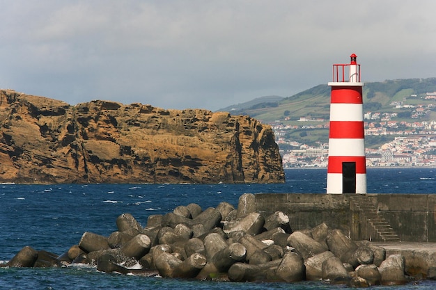 A lighthouse on the coast of madeira