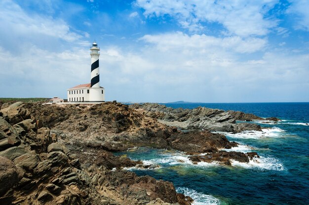 A lighthouse on the coast of Menorca Balearic Islands