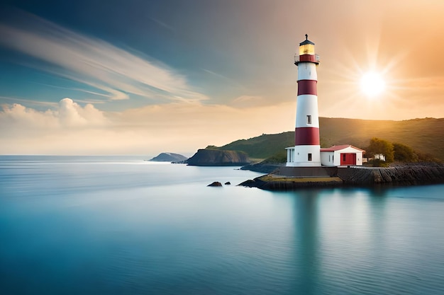 A lighthouse on the coast of newquay