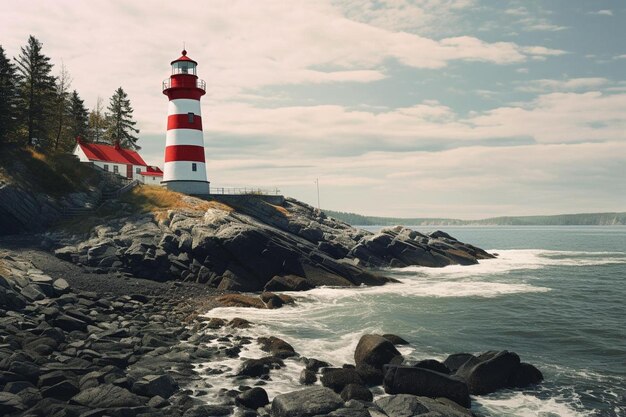 a lighthouse on the coast