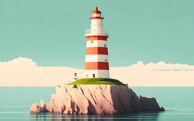 A lighthouse on a distant island