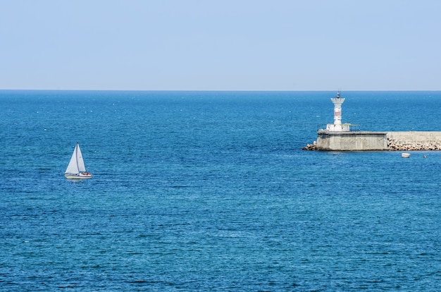 Lighthouse at the entrance to the Sevastopol Bay