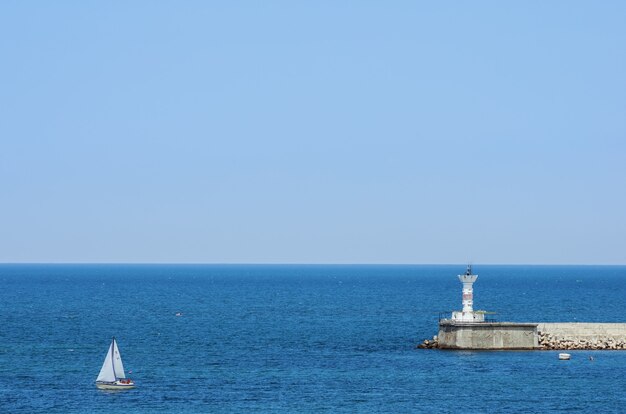 Lighthouse at the entrance to the Sevastopol Bay