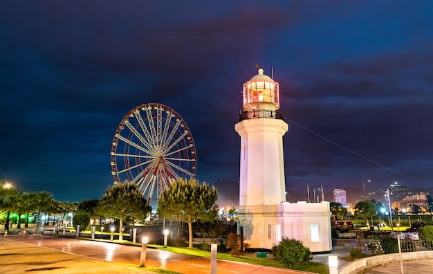 The Lighthouse and a Ferris wheel in Batumi, Georgia