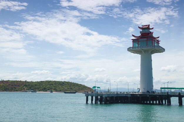 Lighthouse in the harbor.