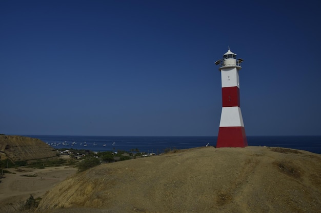 Lighthouse on a high hill Mancora Peru