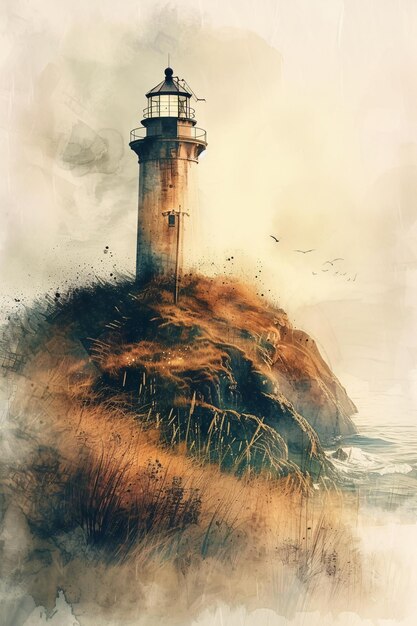 a lighthouse on a hill