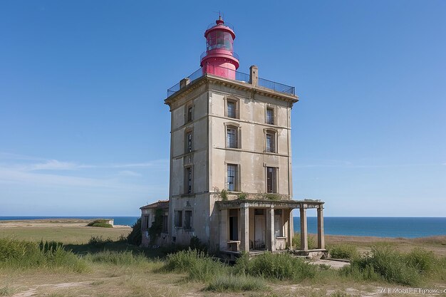 Photo lighthouse la hevre and its abandoned bumkers