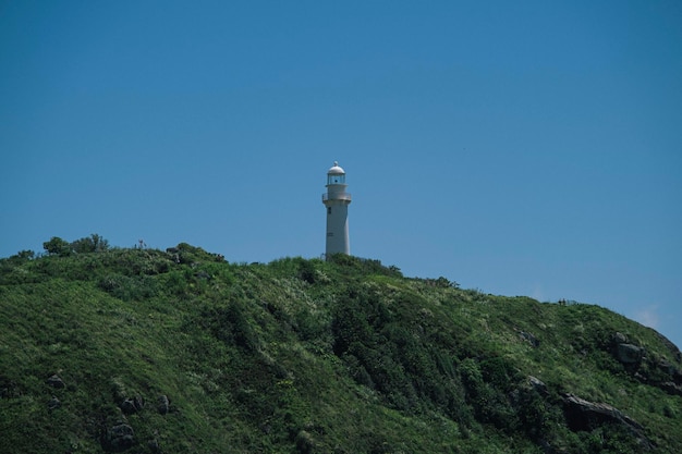 Lighthouse on a mountain at the coast