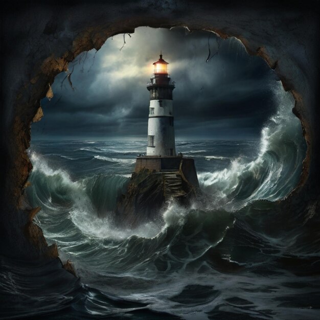 a lighthouse in the ocean 3