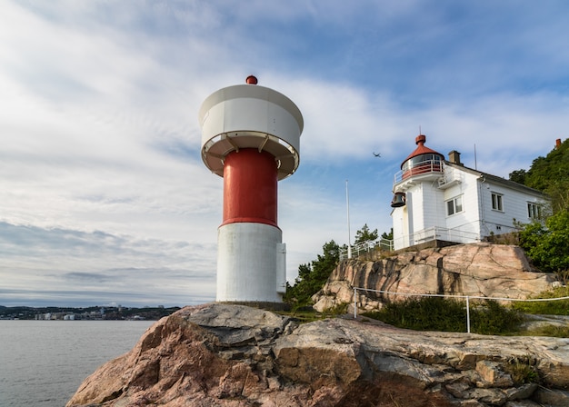 Lighthouse at Odderoya in Kristiansand, Norway