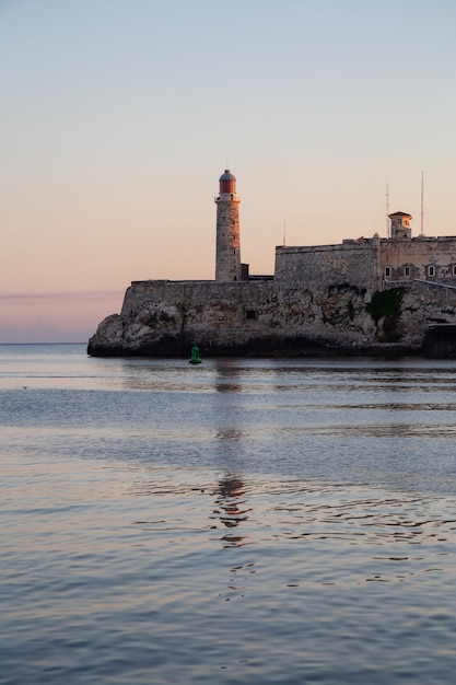 Lighthouse in the Old Havana City Capital of Cuba Ocean Coast