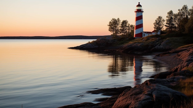 lighthouse rocky coast ocean background high definitionhd photographic creative image