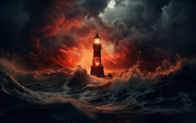 Lighthouse Stormy Generative AI