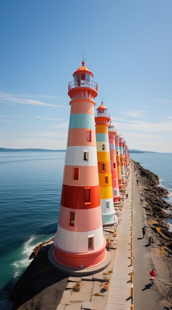 Photo a lighthouse with the word  lon it  on the bottom