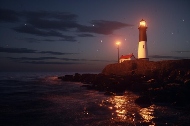 Lighthouses lighting up the night