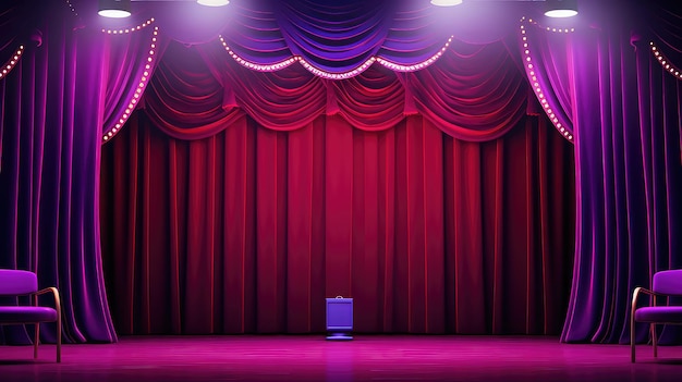 照明ステージの紫色の背景