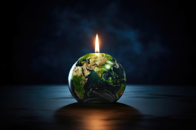 Photo lighting the way for conservation earth hour candle