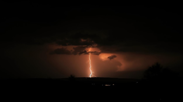 Foto fulmine sullo sfondo nero ai