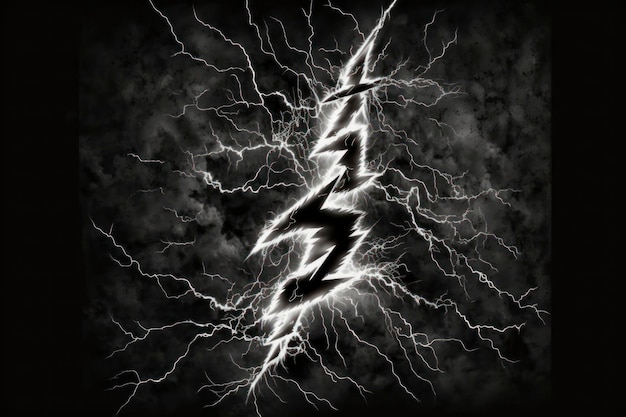 Lightning to the black background