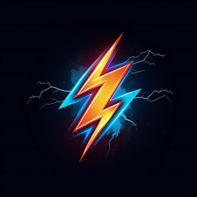 Lightning bolt abstract logo design on black background