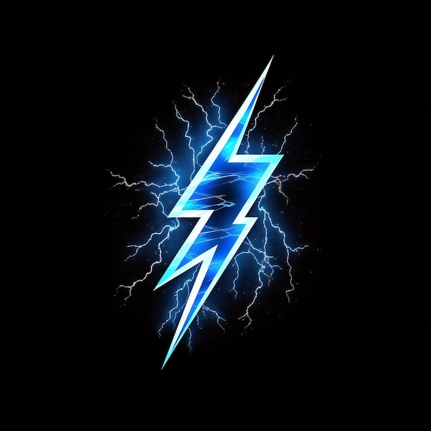 Lightning bolt abstract logo design on black background