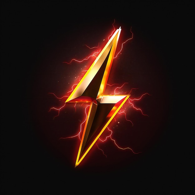 Lightning bolt abstract logo design on black background