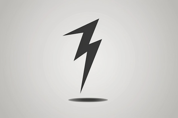 Photo lightning bolt icon on plain background