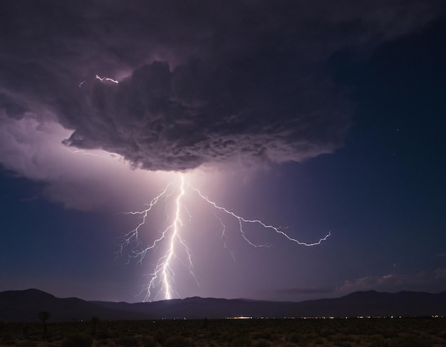 a lightning bolt is shown above a field