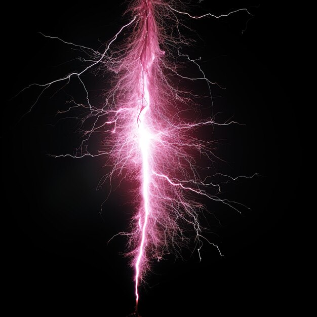 Photo a lightning bolt is shown with a dark background