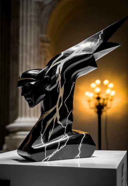 Foto arte dell'illustrazione della scultura del fulmine generata dall'intelligenza artificiale