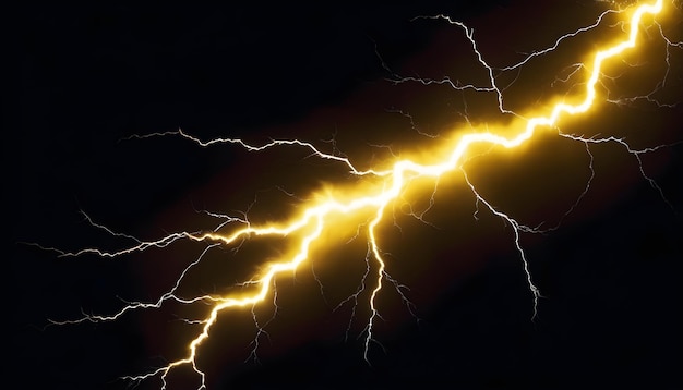 Photo a lightning bolt that is on a black background