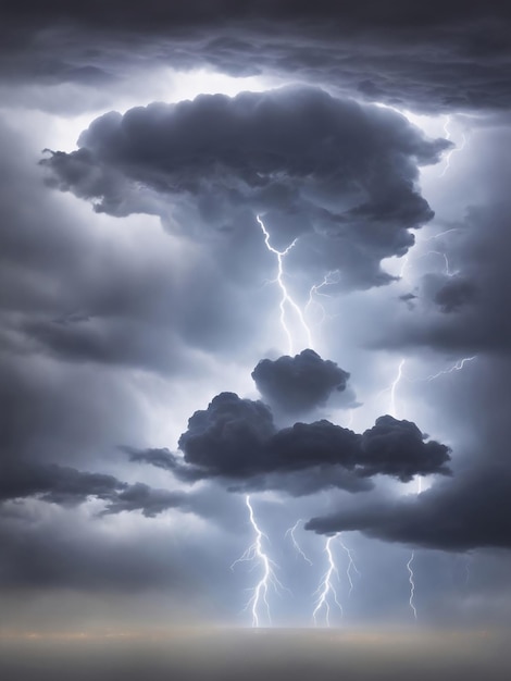 Photo a lightning bolt thunder generative ai illustration