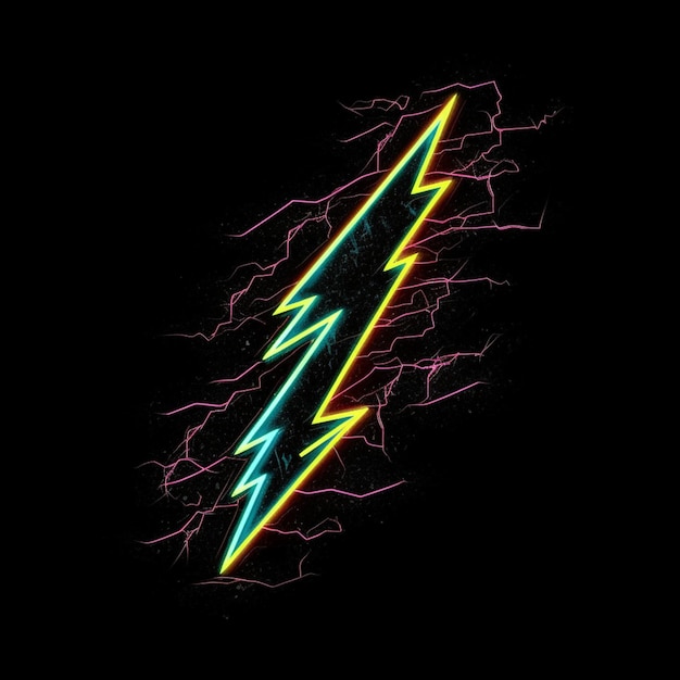 Photo a lightning bolt with the word lightning on it