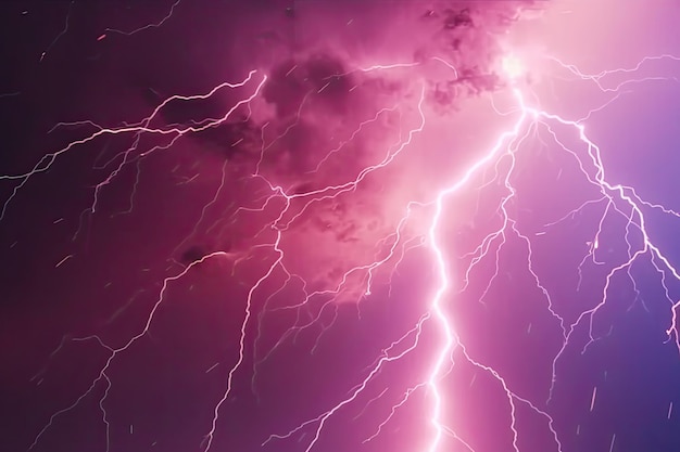 Lightning crashes Night sky trembles with powerful thunderbolts