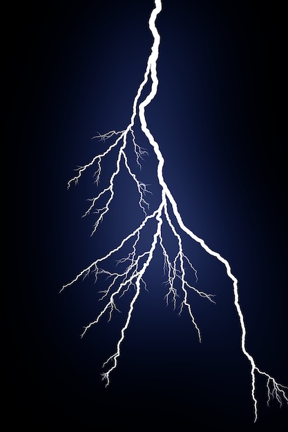 Lightning in the dark sky