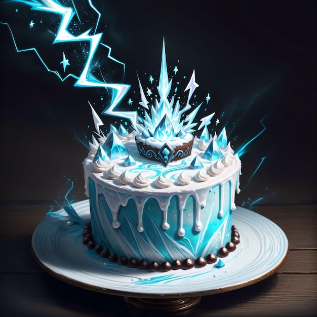 Lightning elemental cake