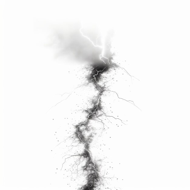 Photo lightning isolated on transparent background generative ai