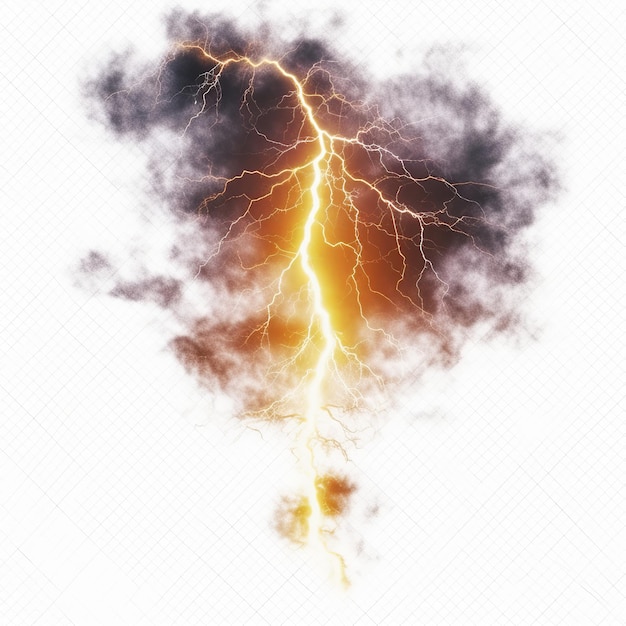 Lightning isolated on transparent background Generative ai