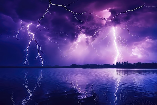 Lightning Over Lake