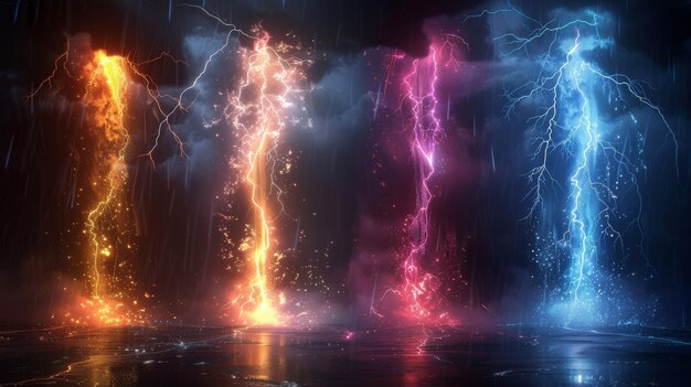 Lightning and lightning effect lightning and thunderstorm lightning and thunder abstract light and shine electricity and explosion modern illustration eps 10