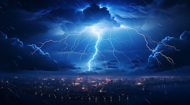 Lightning in the sky lightning in the night fantastic lightning scene in the night stormy day