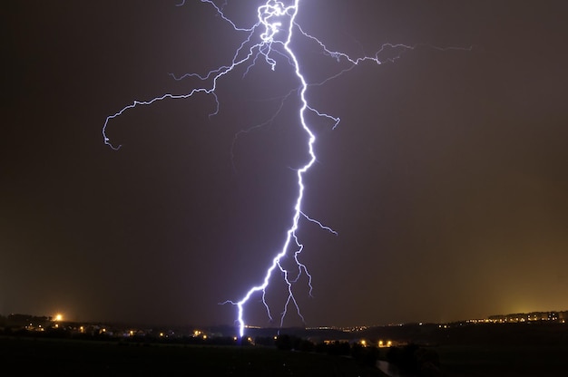 Lightning storm over Prague Czech republic