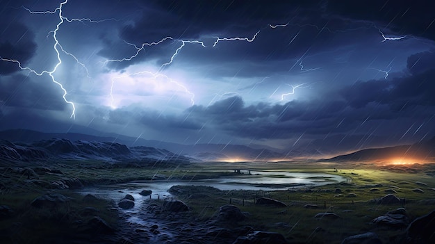 Lightning Storm in Tundra