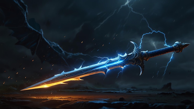 Photo a lightning storm with a blue light